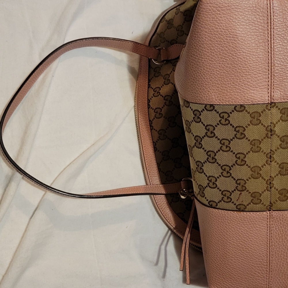 Authentic GUCCI Bree GG canvas with pink leather - medium tote - Picture 7 of 10